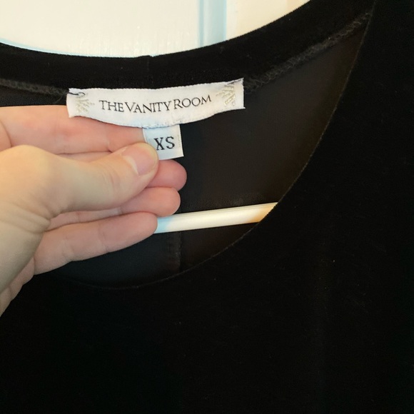 Black Velvet Cold Shoulder Dress - Picture 3 of 5